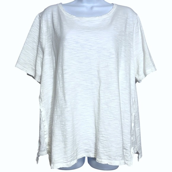 Chico's Tops - Chicos The Ultimate Tee Womens Shirt US XXL White Scoop Neck Top Short Sleeve